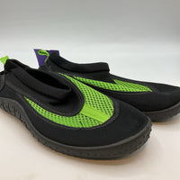 Size 13: Black/Green Water Shoes