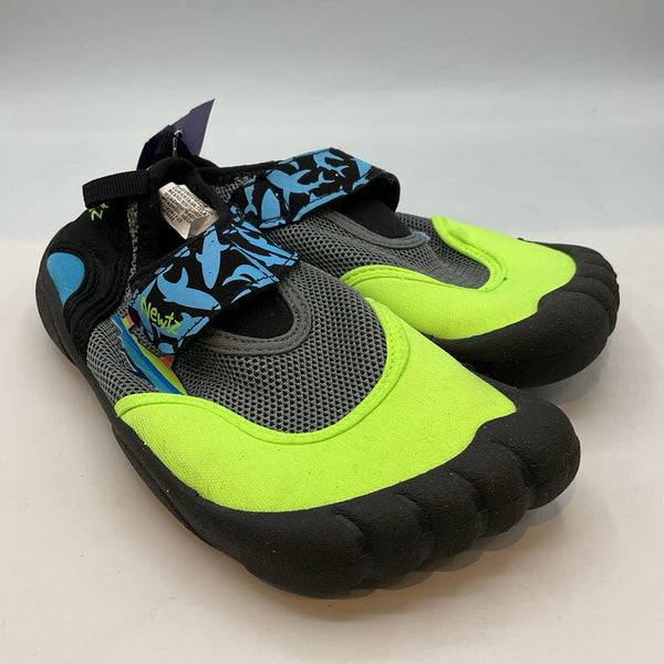 Size 12: Newtz Green/Black/Blue Sharks Velcro Strap Water Shoes