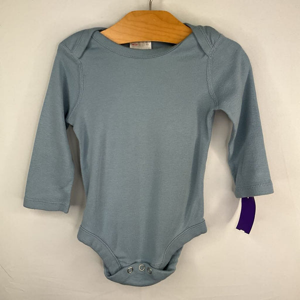 Size 6-12m (70): Hanna Andersson Light Blue Long Sleeve Onesie