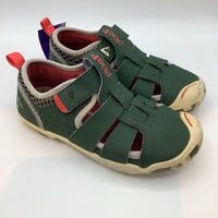 Size 12.5: Plae Green/Red/Grey Tim Velcro Strap Shoes