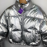 Size 12-14: H&M Metallic Poly Fill Puffer Coat