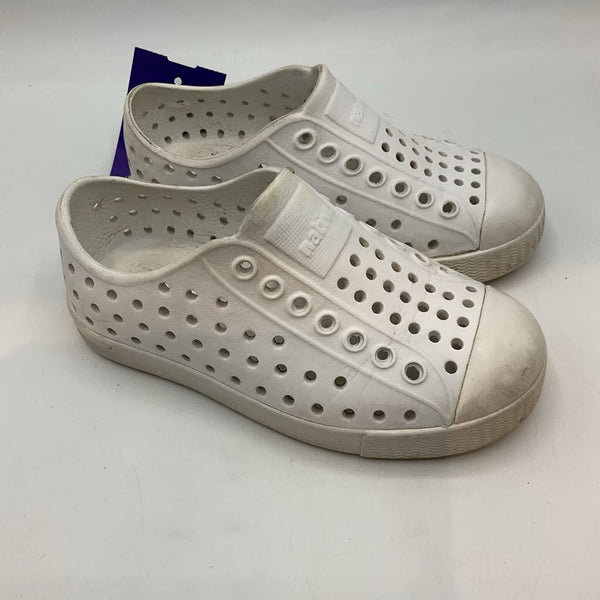 Size 8: Native White Perforated Slip-On Shoes