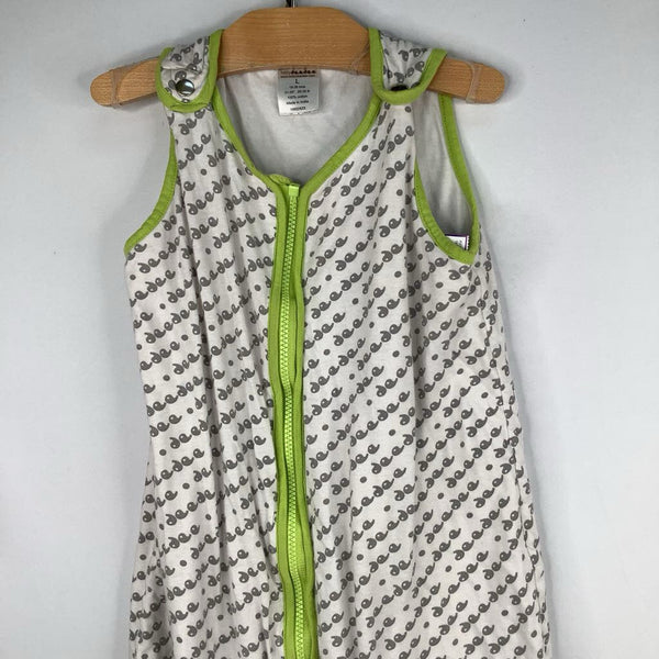 Size 18-36m: BabyDeeDee White/Green/Grey Logo Sleepsack