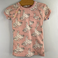 Size 12m: Nature Baby Pink/White Geese 2pc Shorty PJs