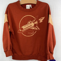 Size 5-6: Mainio Two Tone Orange Rocket Sweatshirt