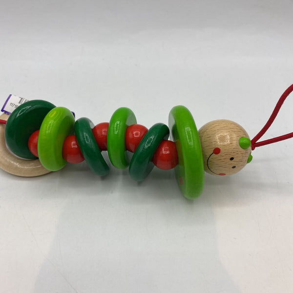 Red/Green Wooden Clutching Caterpillar