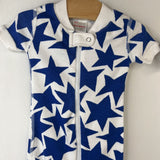 Size 3-6m (60): Hanna Anderson White/Blue Stars Shorty 1pc PJS