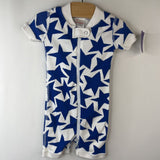 Size 3-6m (60): Hanna Anderson White/Blue Stars Shorty 1pc PJS