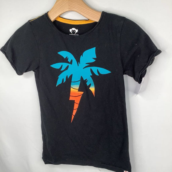 Size 7-8: Appaman Black/Blue/Orange Lightning Palm T-Shirt