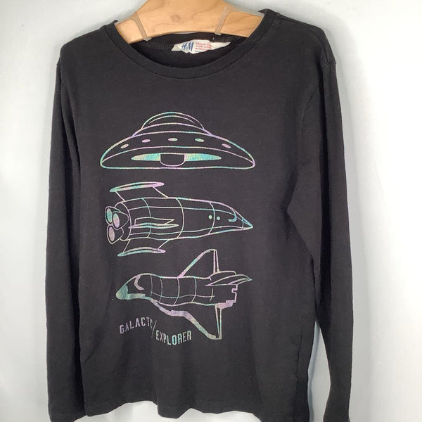 Size 6-7: H&M Black/Purple/Green Galactic Explorer Long Sleeve Shirt