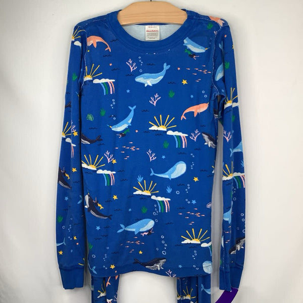 Size 10 (140): Hanna Andersson Blue/Colorful Ocean Life Organic Cotton 2pc PJs