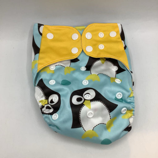 Size OS: Blue/White/Black Pandas Snap Diaper