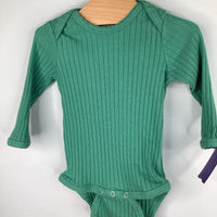 Size 3-6m: Kate Quinn Green Ribbed Long Sleeve Onesie