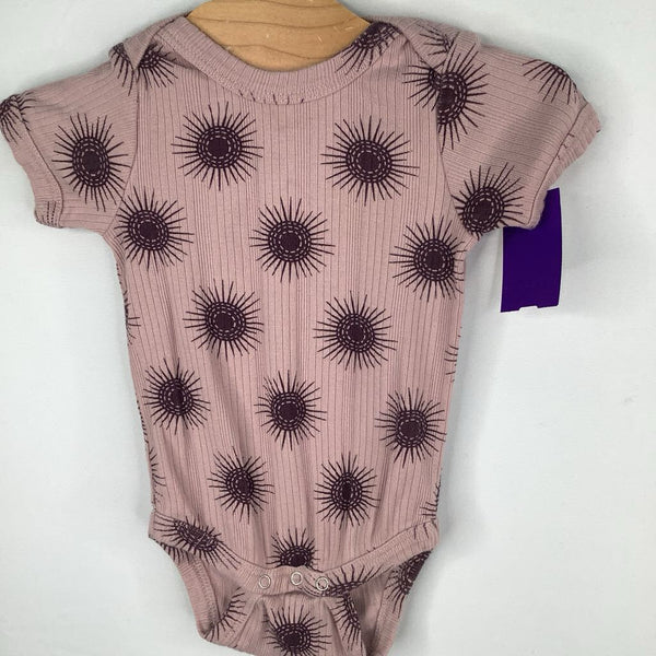 Size 3-6m: Kate Quinn Two Tone Purple Suns Ribbed Onesie