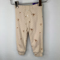 Size 3-6m: Quincy Mae Creme/Brown Floral Eyelet Cozy Pants