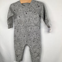 Size 18-24m (80): Hanna Andersson Grey/Black House Pets Snap-Up Romper