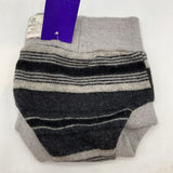 Size NB (S): Grey Striped Wool Diaper Cover