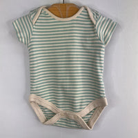 Size 0-3m: Little Green Radicals Blue/White Striped Onesie