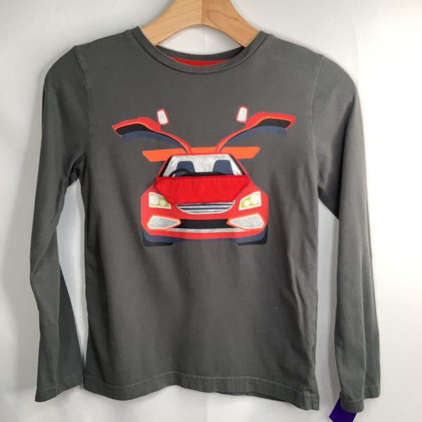 Size 9-10: Boden Grey/Red Electric Car Applique Long Sleeve Shirt