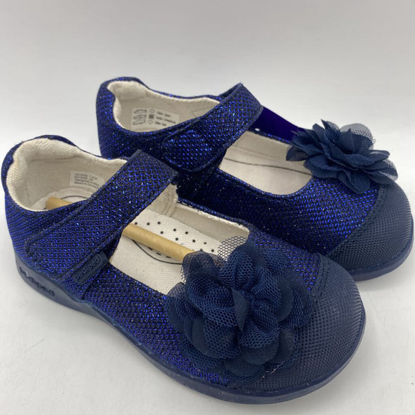 Size 8: Pediped Grip-n-Go Estella/NAVY SPARKLY Velcro Mary Jane Shoes NEW