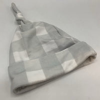 Size NB: Toby Grey/White Plaid Knot Hat