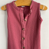 Size 6-12m: Kate Quinn Pink Ribbed Snap-Up Tank Romper