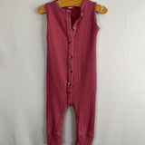 Size 6-12m: Kate Quinn Pink Ribbed Snap-Up Tank Romper