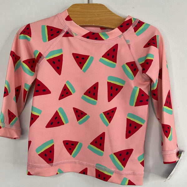 Size 3-6m (60):Hanna Andersson Pink/Green/Red Watermelons Rash Guard