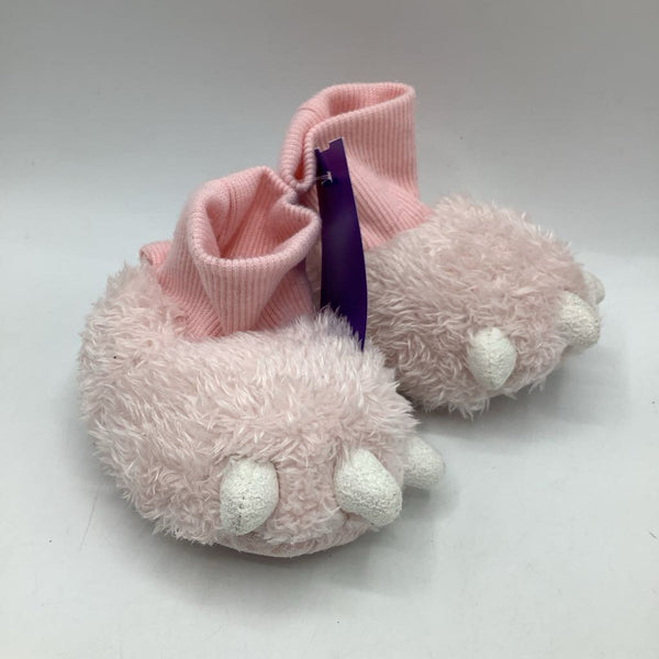 Size 0-6m: Carter's Pink/White Paws Slippers