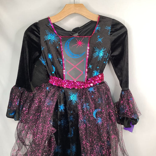 Size 8-10: Black/Blue/Purple Witch 2pc Light-Up Costume Dress
