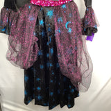 Size 8-10: Black/Blue/Purple Witch 2pc Light-Up Costume Dress