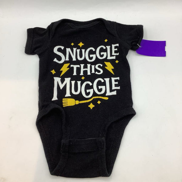 Size 0-3m: Harry Potter Black Snuggle This Muggle Onesie