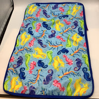 Blue/Colorful Seahorses Changing Pad