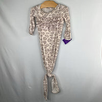 Size NB: Rockin Royalty Grey Leopard Print Bamboo Knot Nighty