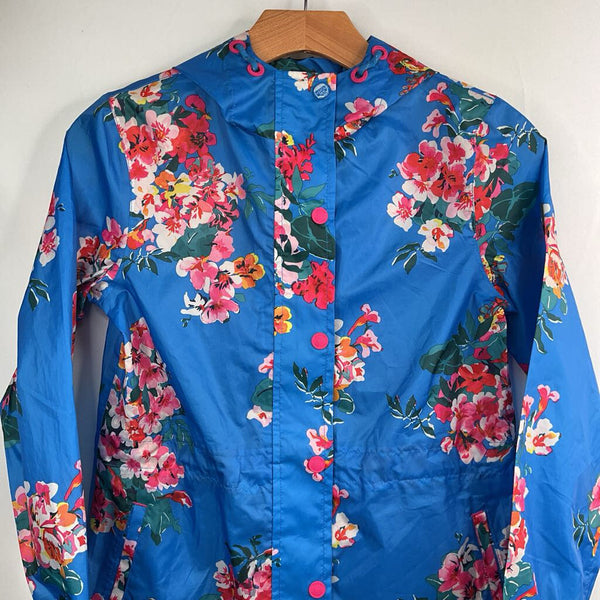 Size 10: Joules Blue/Colorful Flowers Rain Coat