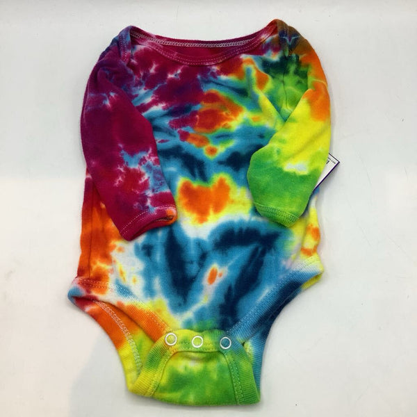 Size 0-3m: Colorful Tie-Dye Long Sleeve Onesie