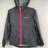 Size 4-5: Columbia Black/Pink Trim Rain Coat