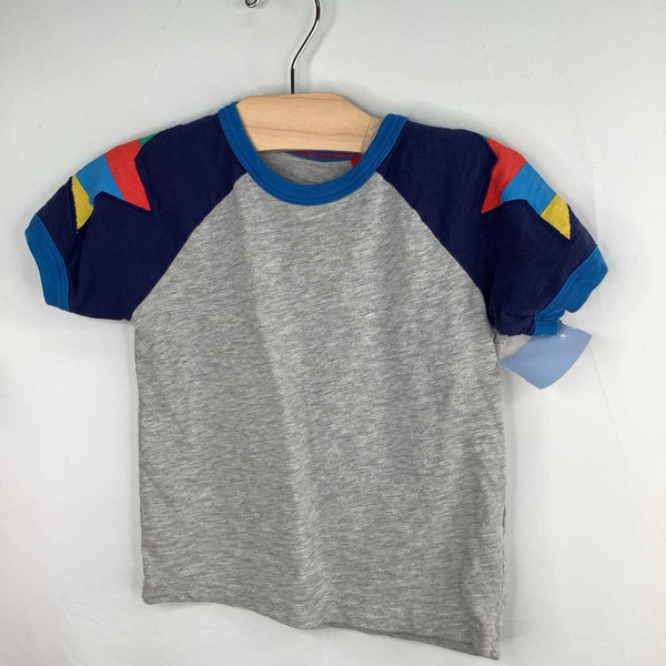 Size 3-4: Boden Grey/Navy/Colorful Stars T-Shirt