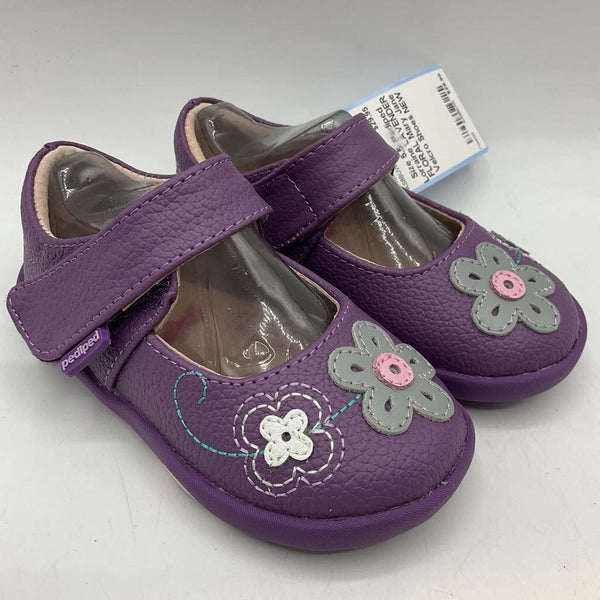 Size 5.5: Pediped Lorraine LAVENDER FLORAL Mary Jane Velcro Shoes NEW