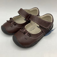 Size 6-6.5: Pediped Isabella BROWN Mary Jane Velcro Shoes NEW