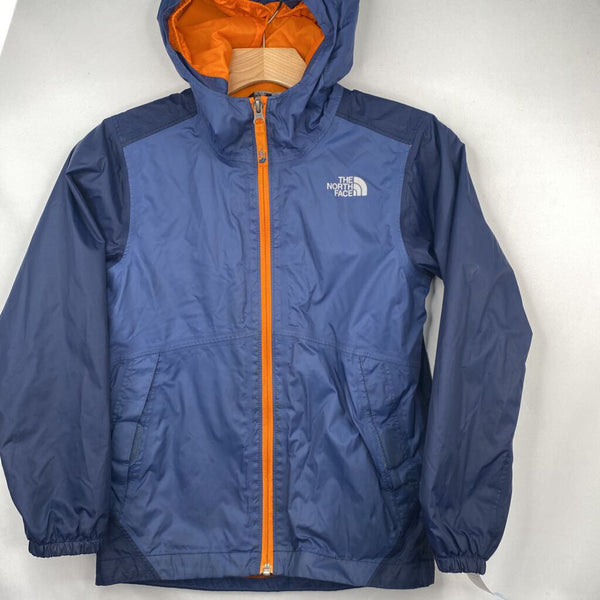 Size 7-8: The North Face Navy/Orange Trim Mesh Lined Rain Coat