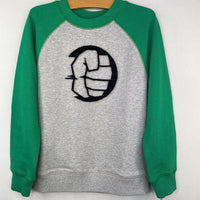 Size 5 (110): Hanna Andersson Green/Grey/Black Hulk Smash Sweatshirt