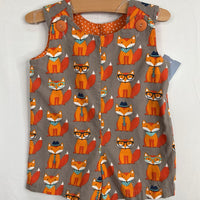 Size 12-18m: Grey/Orange Business Foxes Shortalls