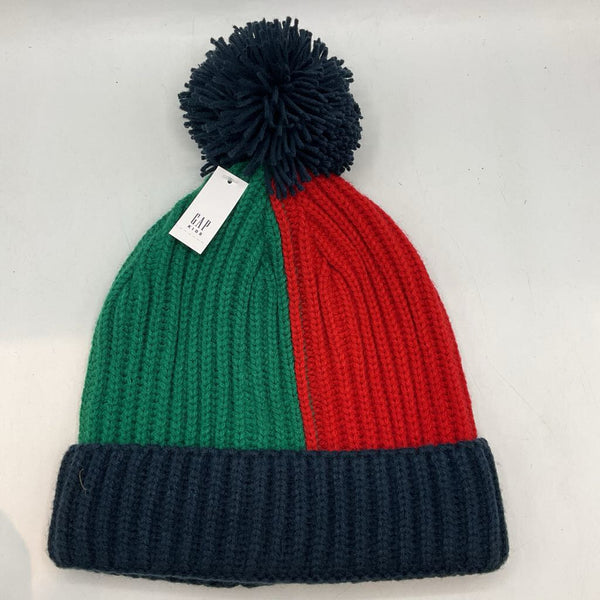 Size S/M: Gap Navy/Red/Green Puff Ball Beanie NEW