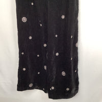 Size 9: Zara Black/Silver Snowflakes Velour Soft Waist Pants