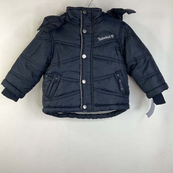 Size 6-9m: Timberland Navy Blue Fleece Lined Winter Coat