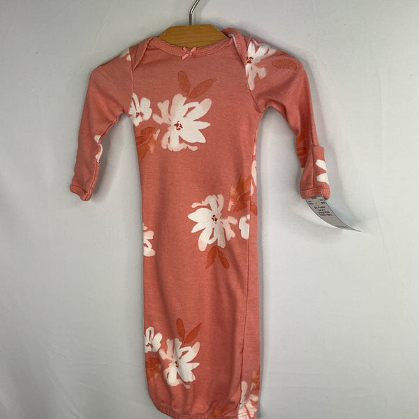 Size Preemie: Carter's Orange/White Flowers Nighty