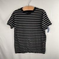 Size 6-7 (120): Tea Black/Grey Striped T-Shirt