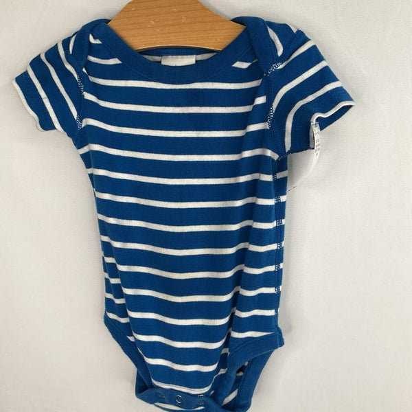 Size 6-12m (70): Hanna Andersson Blue/White Striped Onesie