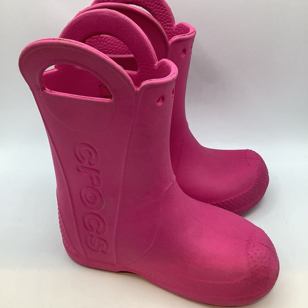 Size 12: Crocs Pink Rain Boots